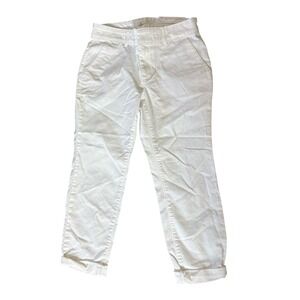 LOFT White Girlfriend Chino Petite Cropped Pants